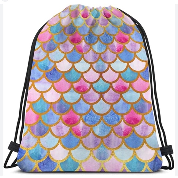 Handbags - Mermaid scale drawstring backpack